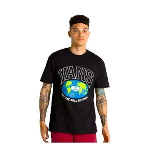 VANS OFF THE RECORD NATION T-SHIRT  Black Graphic T-Shirt Size Small